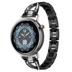 22mm xDfind X-Shaped Single Row Diamond Metal Watch Band(Black)