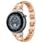 22mm xDfind X-Shaped Single Row Diamond Metal Watch Band(Rose Gold)