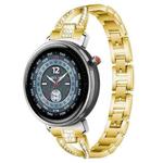 22mm xDfind X-Shaped Single Row Diamond Metal Watch Band(Gold)