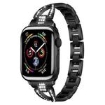 For Apple Watch 42 / 44 / 45 / 46 / 49mm xDfind X-Shaped Single Row Diamond Metal Watch Band(Black)