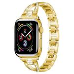 For Apple Watch 42 / 44 / 45 / 46 / 49mm xDfind X-Shaped Single Row Diamond Metal Watch Band(Gold)