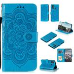 For Huawei Honor 9X Lite Mandala Embossing Pattern Horizontal Flip PU Leather Case with Holder & Card Slots & Walle & Lanyard(Blue)