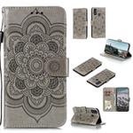 For Huawei Honor 9X Lite Mandala Embossing Pattern Horizontal Flip PU Leather Case with Holder & Card Slots & Walle & Lanyard(Gray)