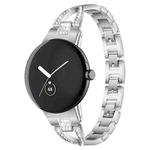 For Google Pixel Watch / Watch2 / Watch3 41mm xDfind X-Shaped Single Row Diamond Metal Watch Band(Silver)