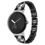 For Google Pixel Watch / Watch2 / Watch3 41mm xDfind X-Shaped Single Row Diamond Metal Watch Band(Black)