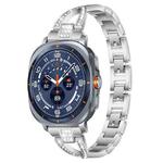 For Samsung Galaxy Watch Ultra/Ultra 2025 xDfind X-Shaped Single Row Diamond Metal Watch Band(Silver)