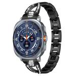 For Samsung Galaxy Watch Ultra/Ultra 2025 xDfind X-Shaped Single Row Diamond Metal Watch Band(Black)