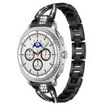 For Samsung Galaxy Watch8 / 8 Classic xDfind X-Shaped Single Row Diamond Metal Watch Band(Black)