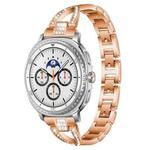 For Samsung Galaxy Watch8 / 8 Classic xDfind X-Shaped Single Row Diamond Metal Watch Band(Rose Gold)