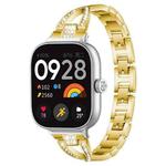 For Xiaomi Smart Band 9 Pro/8 Pro/Redmi Watch 5/4 xDfind X-Shaped Single Row Diamond Metal Watch Band(Gold)