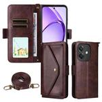 For OPPO A3x 5G India / A3 / A3x / A40 4G Multi-card Slots Crossbody Cowhide Leather Phone Case(Brown)