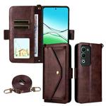 For OPPO A5 5G / 4G Global Multi-card Slots Crossbody Cowhide Leather Phone Case(Brown)