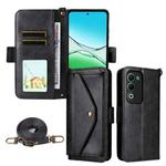 For OPPO A5 5G / 4G Global Multi-card Slots Crossbody Cowhide Leather Phone Case(Black)