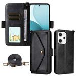 For OPPO Reno14 Pro 5G Multi-card Slots Crossbody Cowhide Leather Phone Case(Black)