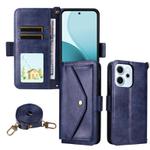 For OPPO Reno14 / Reno14 F 5G Global Multi-card Slots Crossbody Cowhide Leather Phone Case(Blue)