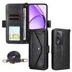 For OPPO A3 Pro Global / A80 Multi-card Slots Crossbody Cowhide Leather Phone Case(Black)