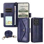 For Motorola Edge 60 Pro / 60s Pro 5G Multi-card Slots Crossbody Cowhide Leather Phone Case(Blue)