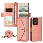 For Motorola Edge 60 Pro / 60s Pro 5G Multi-card Slots Crossbody Cowhide Leather Phone Case(Pink)