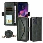 For Motorola Moto G54 / G64 / G64y Multi-card Slots Crossbody Cowhide Leather Phone Case(Green)