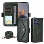 For Motorola Edge 60 Fusion Multi-card Slots Crossbody Cowhide Leather Phone Case(Green)