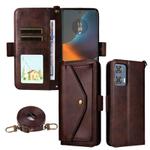 For Motorola Edge 50 Fusion Multi-card Slots Crossbody Cowhide Leather Phone Case(Brown)