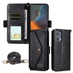 For Motorola Edge 50 Fusion Multi-card Slots Crossbody Cowhide Leather Phone Case(Black)