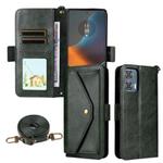 For Motorola Edge 50 Fusion Multi-card Slots Crossbody Cowhide Leather Phone Case(Green)