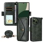For Sharp Aquos R10 / R9 Multi-card Slots Crossbody Cowhide Leather Phone Case(Green)