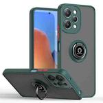 For Redmi 12 4G Q Shadow 1 Series TPU + PC Phone Case with Ring(Dark Green)