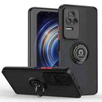 For Redmi K50 Q Shadow 1 Series TPU + PC Phone Case with Ring(Black+Red)