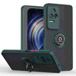For Redmi K50 Q Shadow 1 Series TPU + PC Phone Case with Ring(Army Green)
