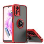For Redmi Note 12 Turbo / Poco F5 Q Shadow 1 Series TPU + PC Phone Case with Ring(Red)