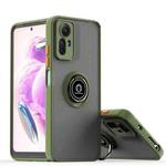 For Redmi Note 12 Turbo / Poco F5 Q Shadow 1 Series TPU + PC Phone Case with Ring(Army Green)