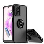 For Redmi Note 12S 4G Q Shadow 1 Series TPU + PC Phone Case with Ring(Black+Black)