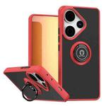 For Redmi Turbo 3 / Poco F6 Q Shadow 1 Series TPU + PC Phone Case with Ring(Red)