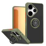 For Redmi Turbo 3 / Poco F6 Q Shadow 1 Series TPU + PC Phone Case with Ring(Army Green)