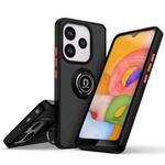 For Redmi Note 14 4G 163.25mm Q Shadow 1 Series TPU + PC Phone Case with Ring(Black+Black)
