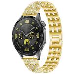 22mm xDfind Five Beads Full Diamond Metal Watch Band(Gold)