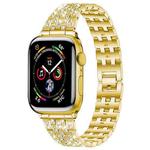 For Apple Watch 42 / 44 / 45 / 46 / 49mm xDfind Five Beads Full Diamond Metal Watch Band(Gold)