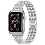 For Apple Watch 38 / 40 / 41 / S10 42mm xDfind Five Beads Full Diamond Metal Watch Band(Silver)