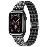 For Apple Watch 38 / 40 / 41 / S10 42mm xDfind Five Beads Full Diamond Metal Watch Band(Black)