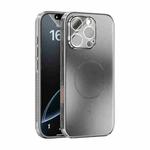 For iPhone 16 Pro ABEEL Heat Dissipation Frosted MagSafe Phone Case with Lens Film(Silver)