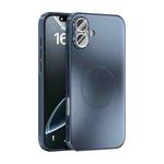 For iPhone 16 Plus ABEEL Heat Dissipation Frosted MagSafe Phone Case with Lens Film(Dark Blue)