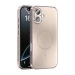 For iPhone 16 ABEEL Heat Dissipation Frosted MagSafe Phone Case with Lens Film(Rose Gold)