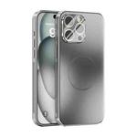 For iPhone 15 Pro Max ABEEL Heat Dissipation Frosted MagSafe Phone Case with Lens Film(Silver)