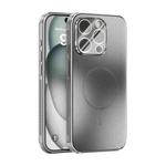 For iPhone 15 Pro ABEEL Heat Dissipation Frosted MagSafe Phone Case with Lens Film(Silver)