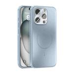 For iPhone 15 Pro ABEEL Heat Dissipation Frosted MagSafe Phone Case with Lens Film(Light Blue)
