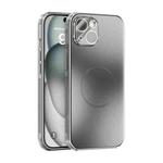 For iPhone 15 ABEEL Heat Dissipation Frosted MagSafe Phone Case with Lens Film(Silver)