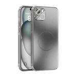 For iPhone 14 Plus ABEEL Heat Dissipation Frosted MagSafe Phone Case with Lens Film(Silver)