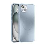 For iPhone 14 Plus ABEEL Heat Dissipation Frosted MagSafe Phone Case with Lens Film(Light Blue)